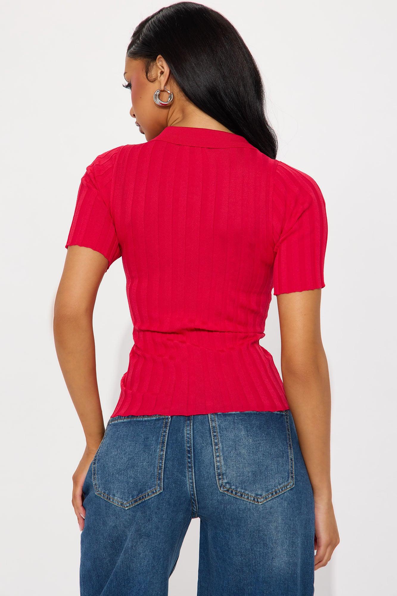 Preppy Only Polo Sweater - Red Product Image