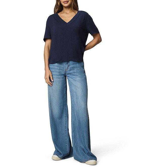 Splendid Kacey Knit Jersey Short Sleeve V-Neck Tee Shirt Product Image