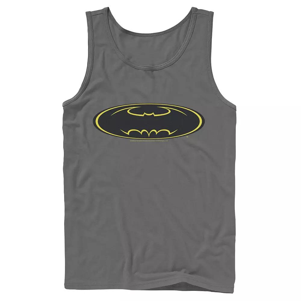 Men's DC Comics Batman Yellow Line Chest Logo Tank Top,  Product Image