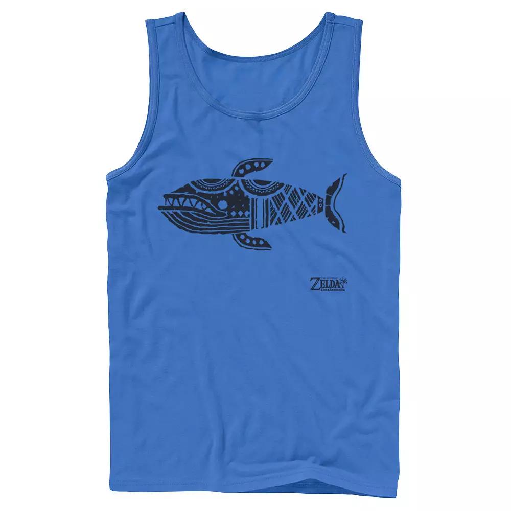 Men's Nintendo Legend Of Zelda Links Awakening Whale Glyph Portrait Logo Tank Top,  Product Image