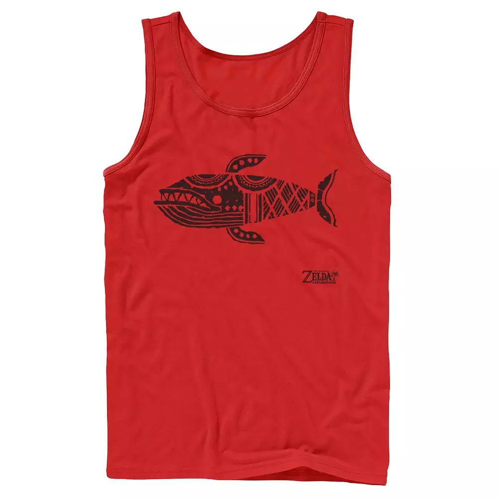 Men's Nintendo Legend Of Zelda Links Awakening Whale Glyph Portrait Logo Tank Top,  Product Image
