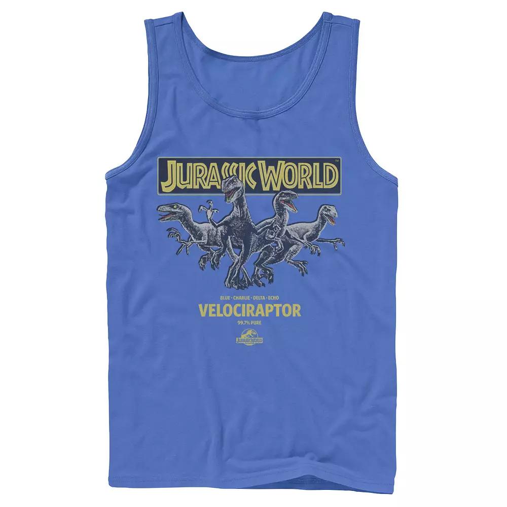 Men's Jurassic World Blue, Charlie, Delta & Echo Pack Tank Top,  Product Image