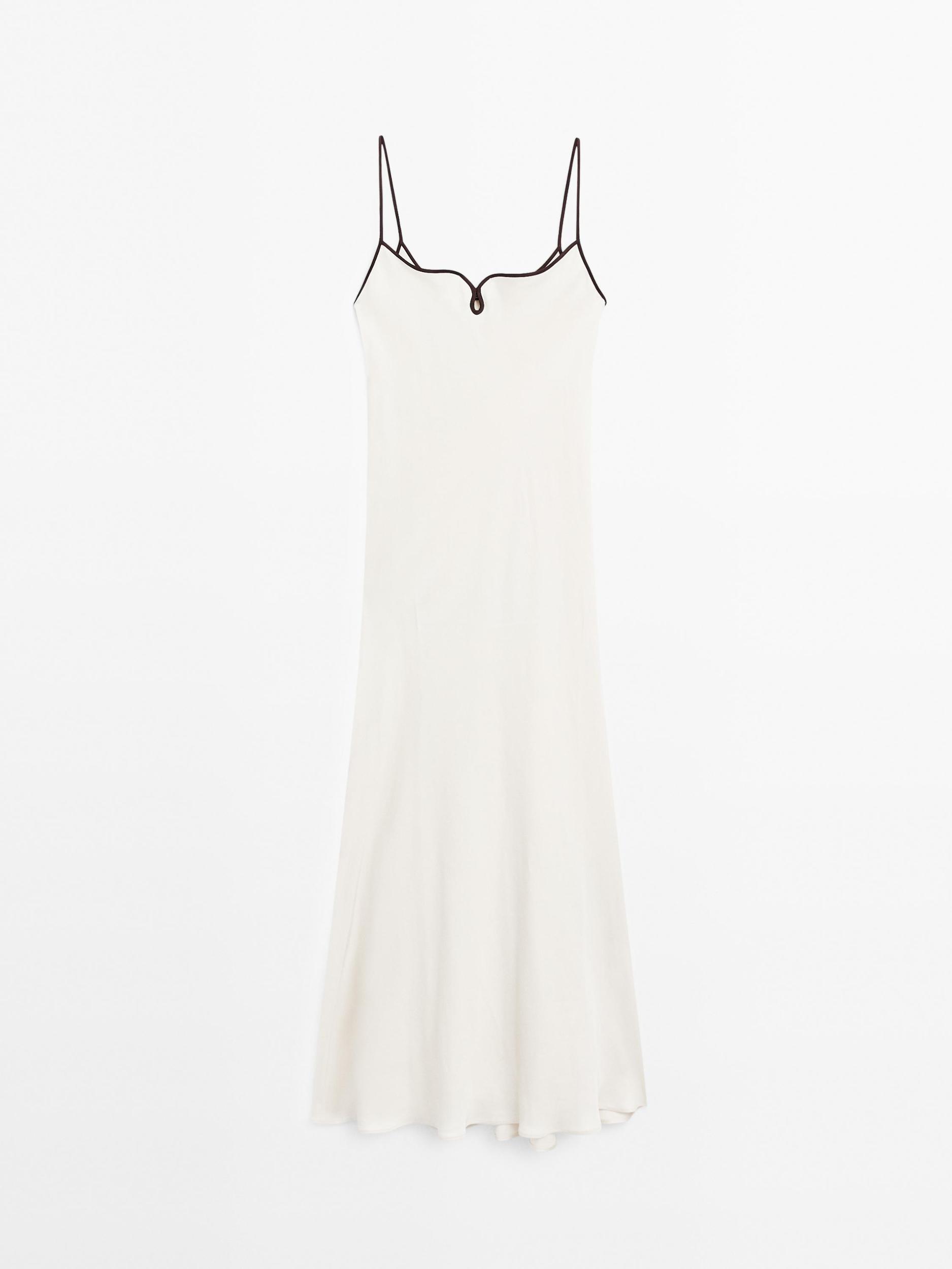 Satin camisole midi dress Product Image