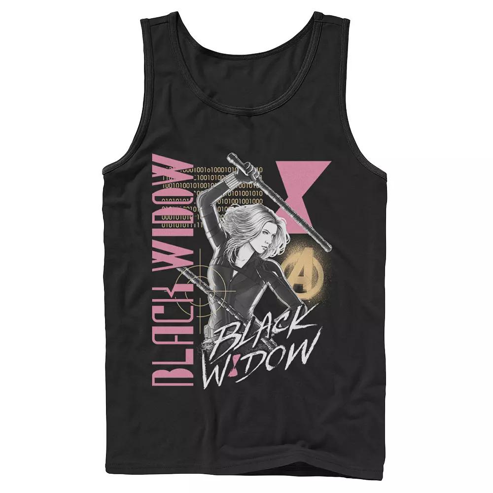 Men's Marvel Black Widow Retro Collage Tank Top, Size: Large Product Image