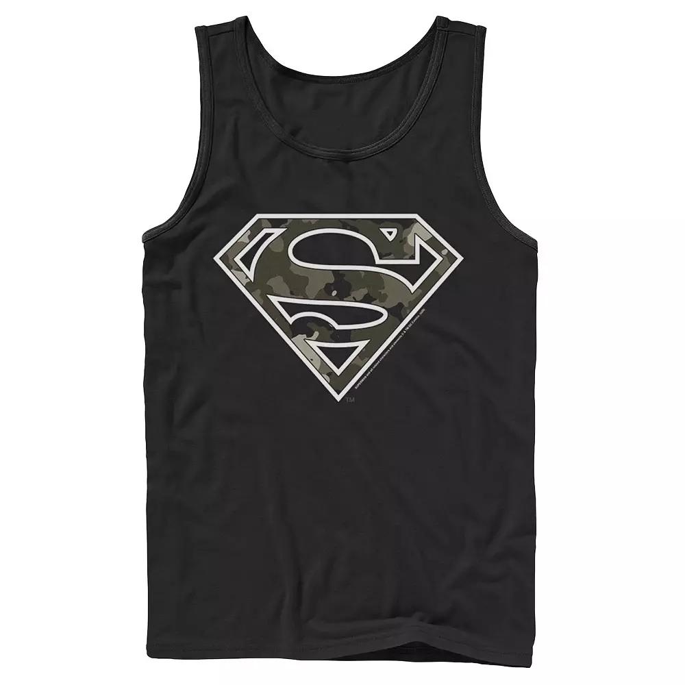 Men's DC Comics Superman Camouflage Fill Logo Tank Top,  Product Image