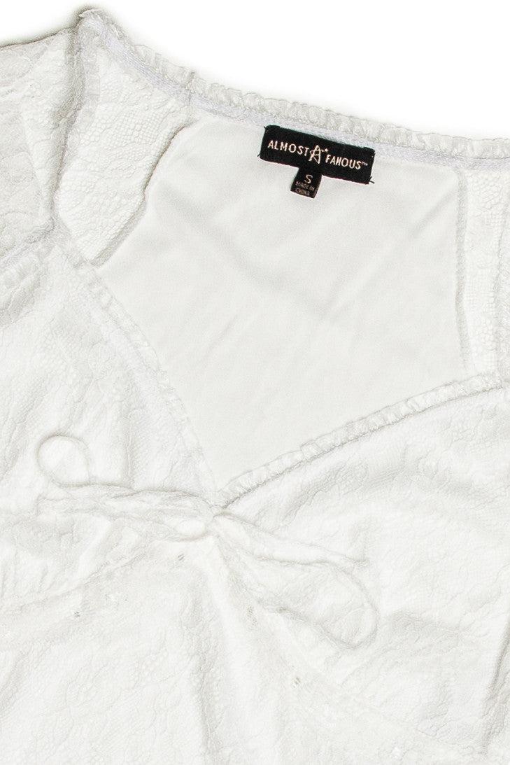 White Sweetheart Lace Top Product Image