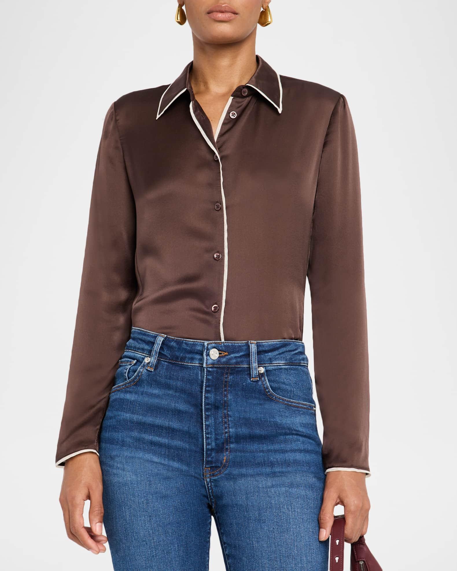 The Slim Essential Silk Blouse Product Image