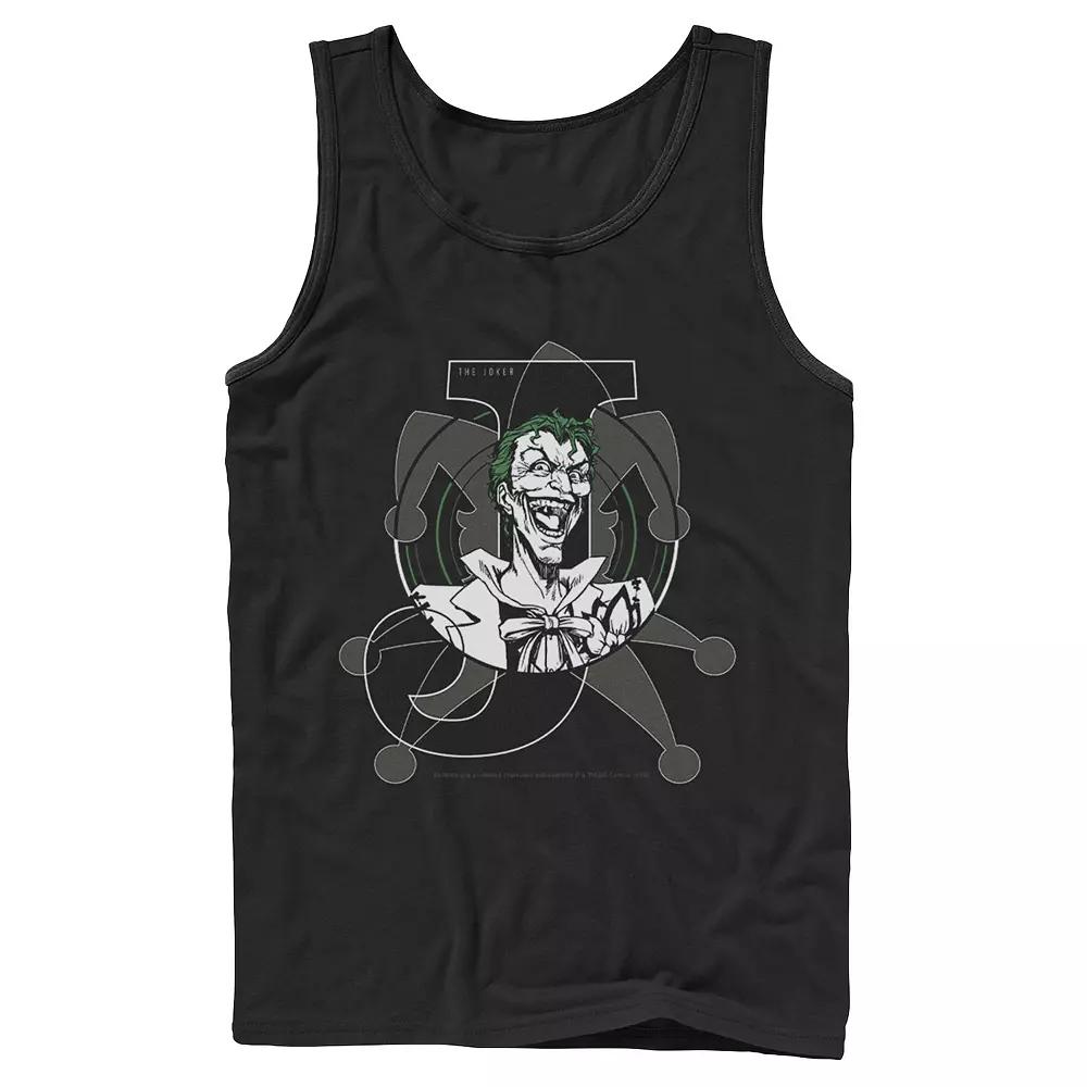 Men's DC Comics Joker Card Laughing Poster Tank Top,  Product Image
