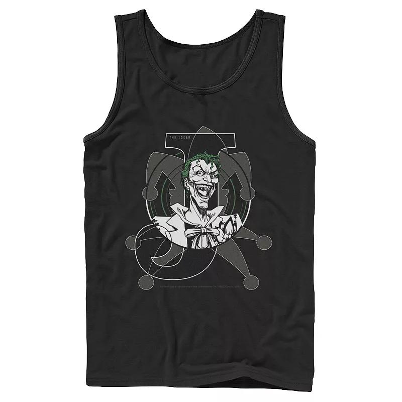 Men's DC Comics Joker Card Laughing Poster Tank Top,  Product Image