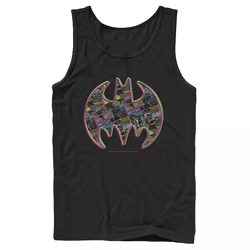 Men's DC Comics Batman Neon Comic Cover Logo Tank Top,  Product Image