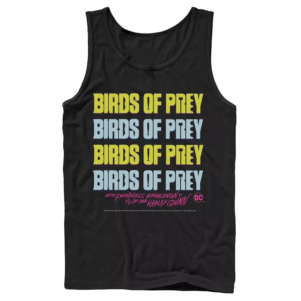 Men's DC Comics Birds Of Prey Word Stack Logo Tank Top,  Product Image