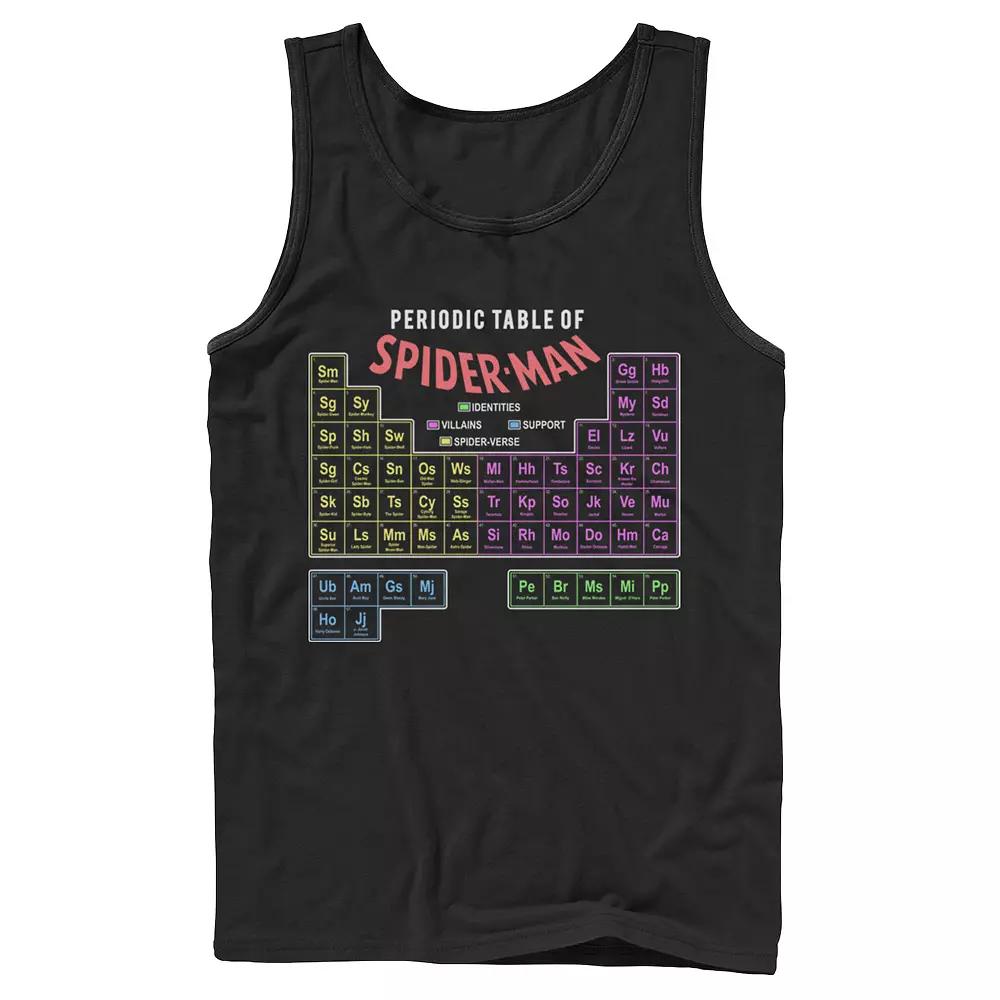 Men's Marvel Periodic Table Of Spider-Man Tank Top, Boy's, Size: Large, Black Product Image