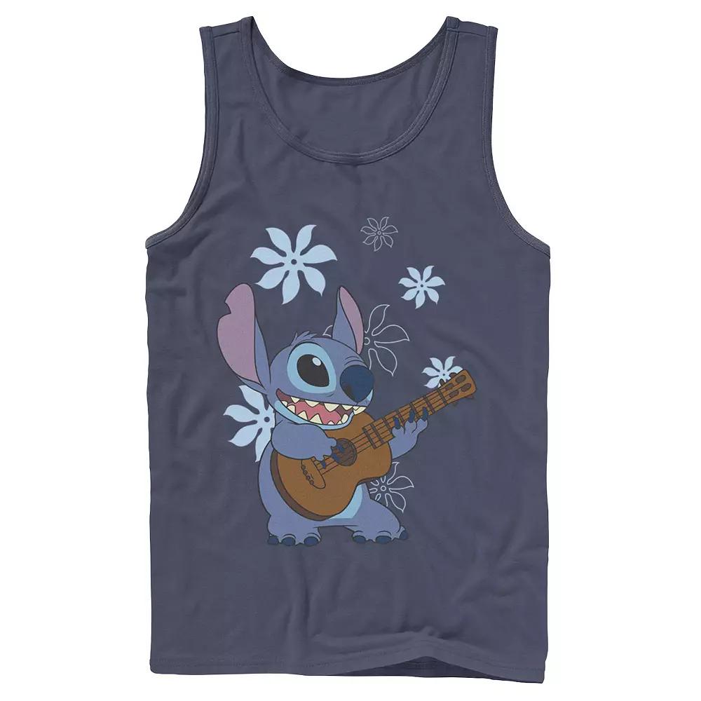 Men's Disney Lilo & Stitch Flowers Background Tank Top,  Product Image