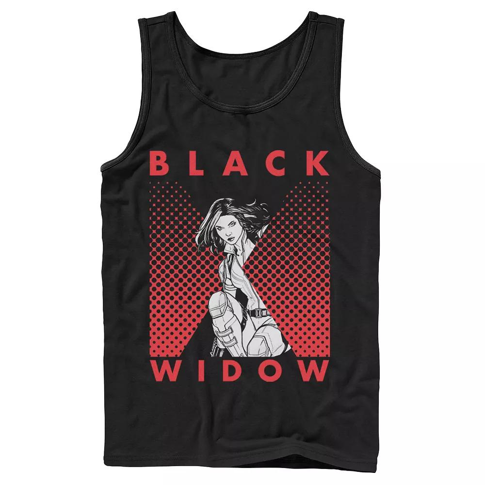 Men's Marvel Black Widow Halftone Tank Top,  Product Image