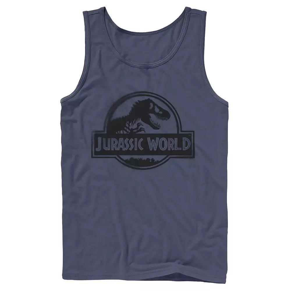 Men's Jurassic World Two Black Spray Paint Logo Tank Top,  Product Image