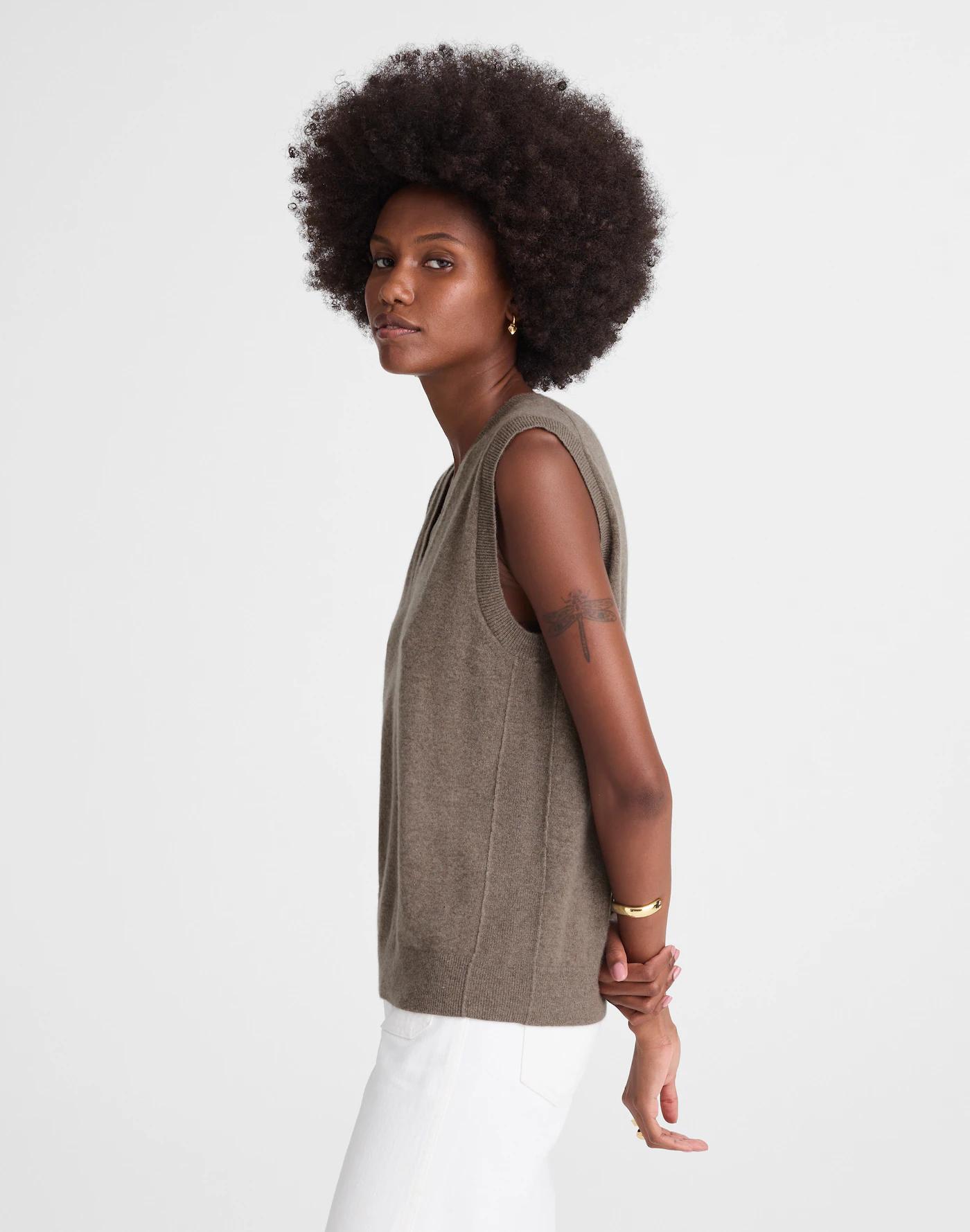 Cashmere V-Neck Sweater Vest Product Image