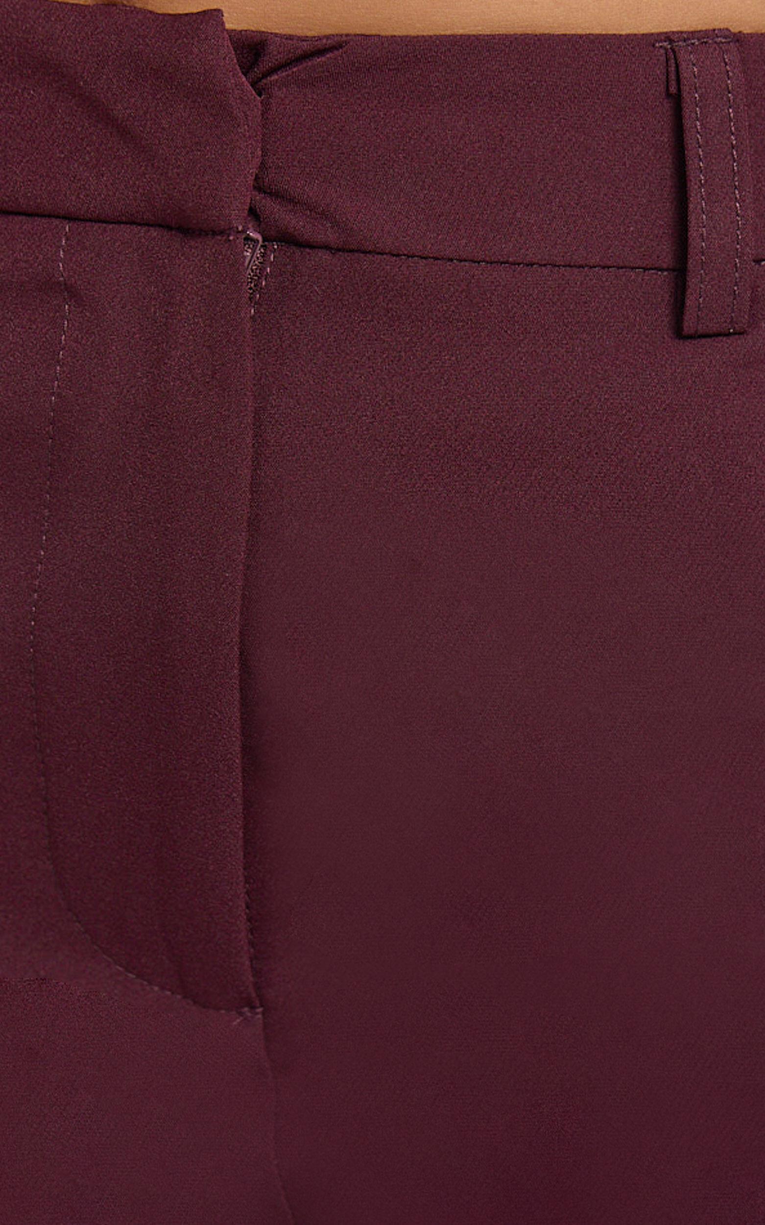 Hermie Pants - High Waisted Cropped Tailored Pants in Wine Product Image