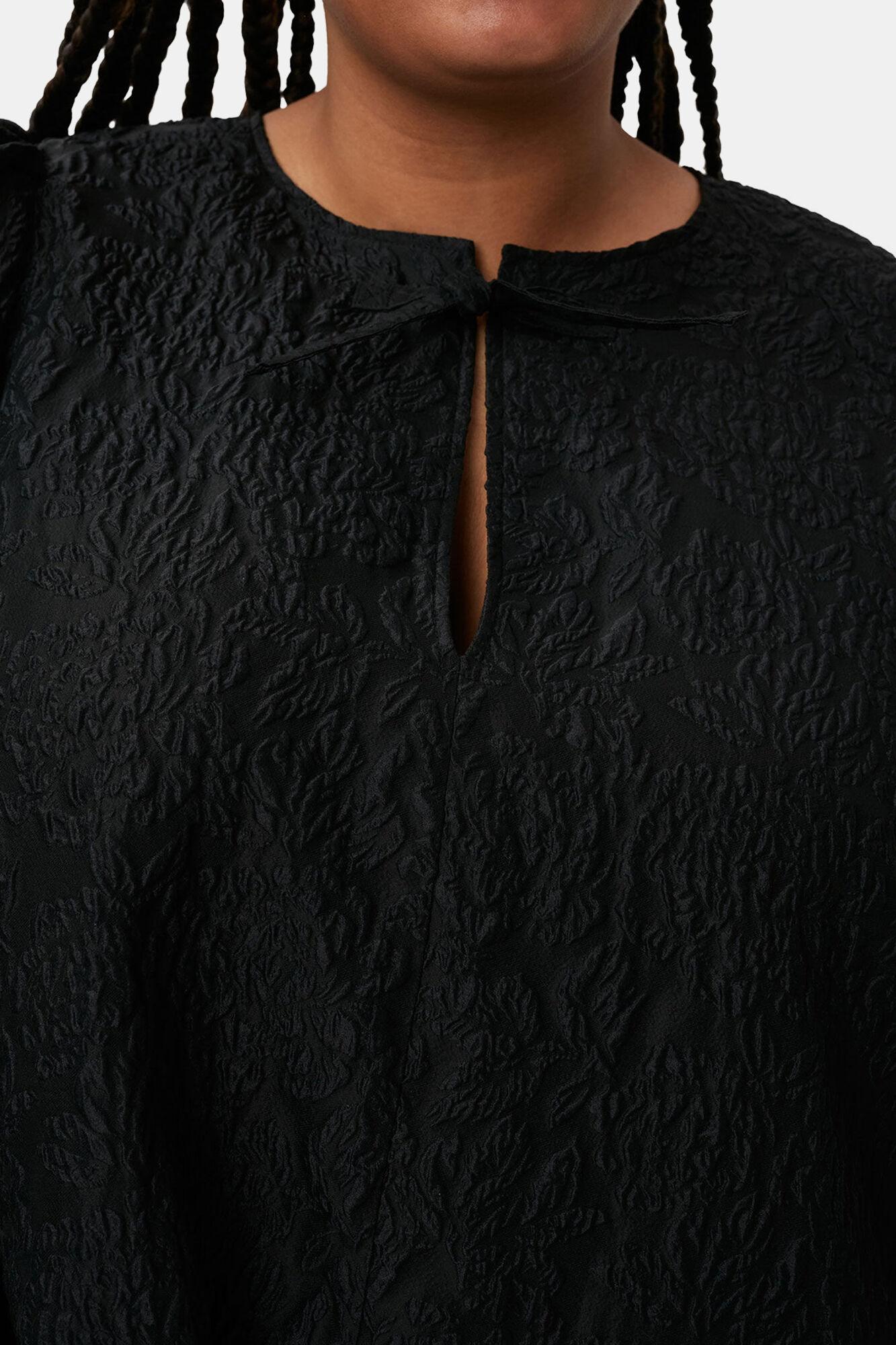 Black Jacquard Organza Mini Dress Product Image