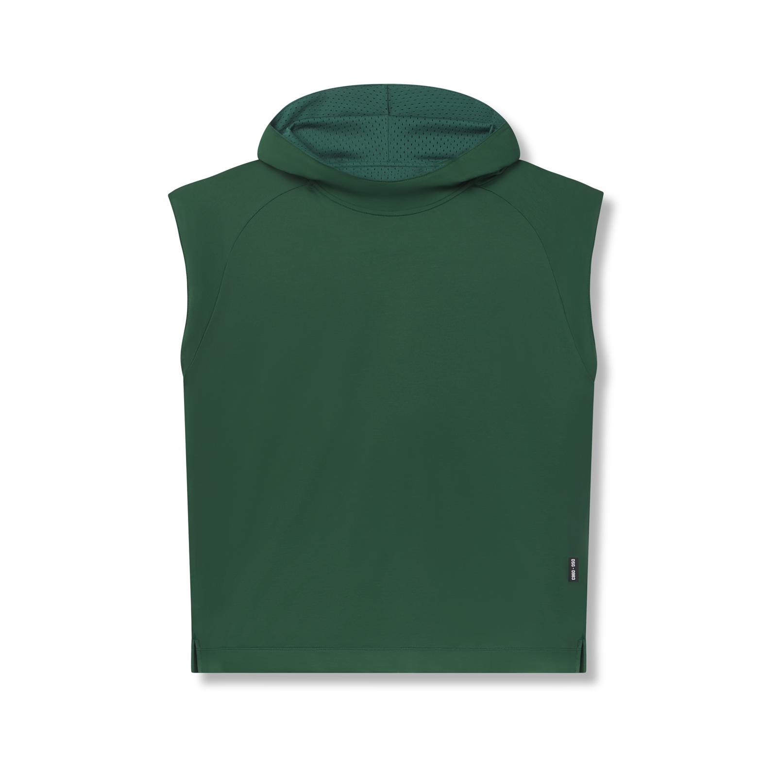 0983. Reversible 2-in-1 Cutoff Hoodie - Forest Green Product Image