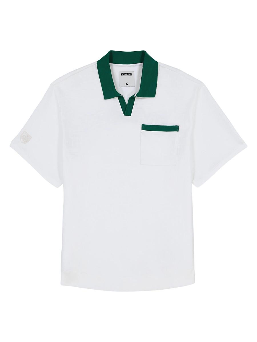 Mens Tennis Logo Cotton Waffle-Knit Polo Shirt Product Image