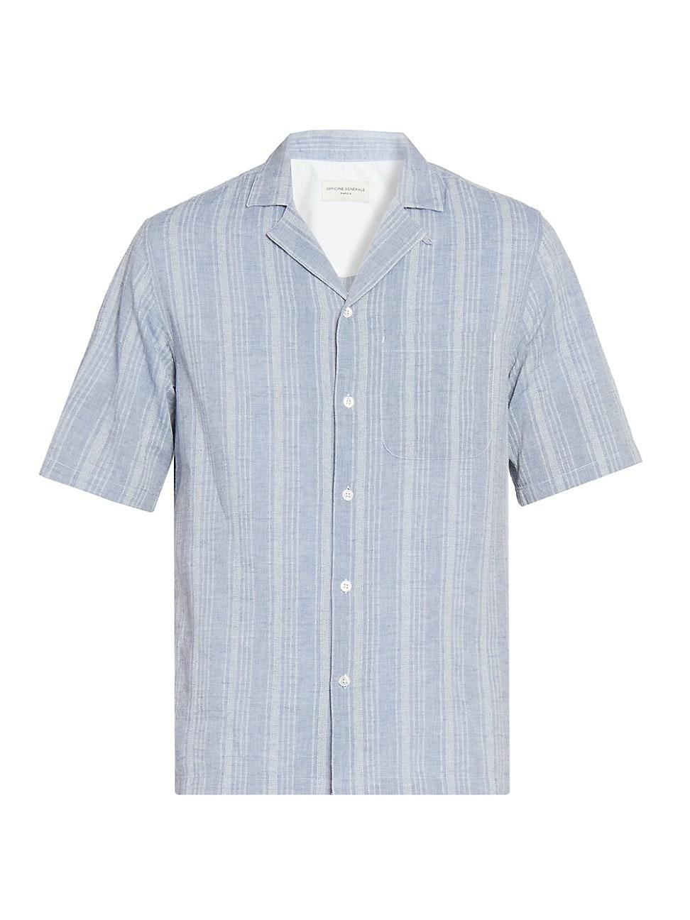 Mens Luis Striped Chambray Camp Shirt Product Image