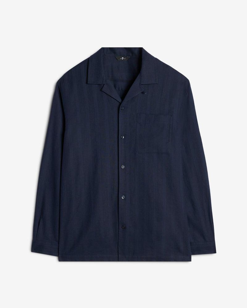 Linen Blend Long Sleeve Camp Shirt Product Image