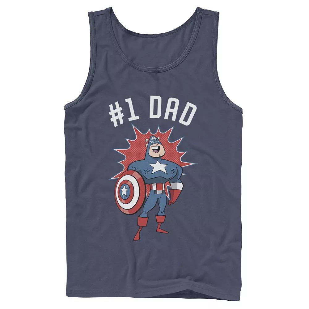Men's Marvel Father's Day #1 Dad Captain America Portrait Tank Top,  Product Image