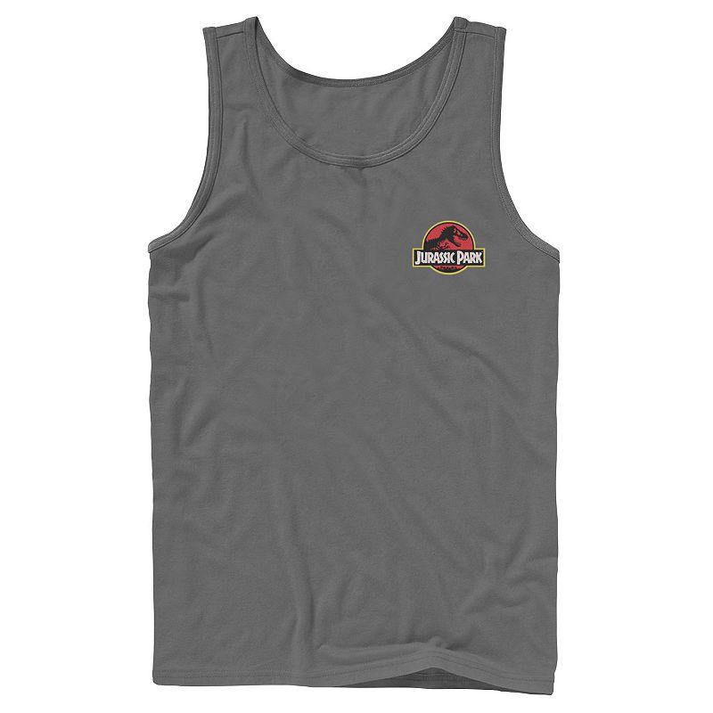 Mens Jurassic Park Logo Red & Yellow Pocket Tank Top, Men's,  Product Image