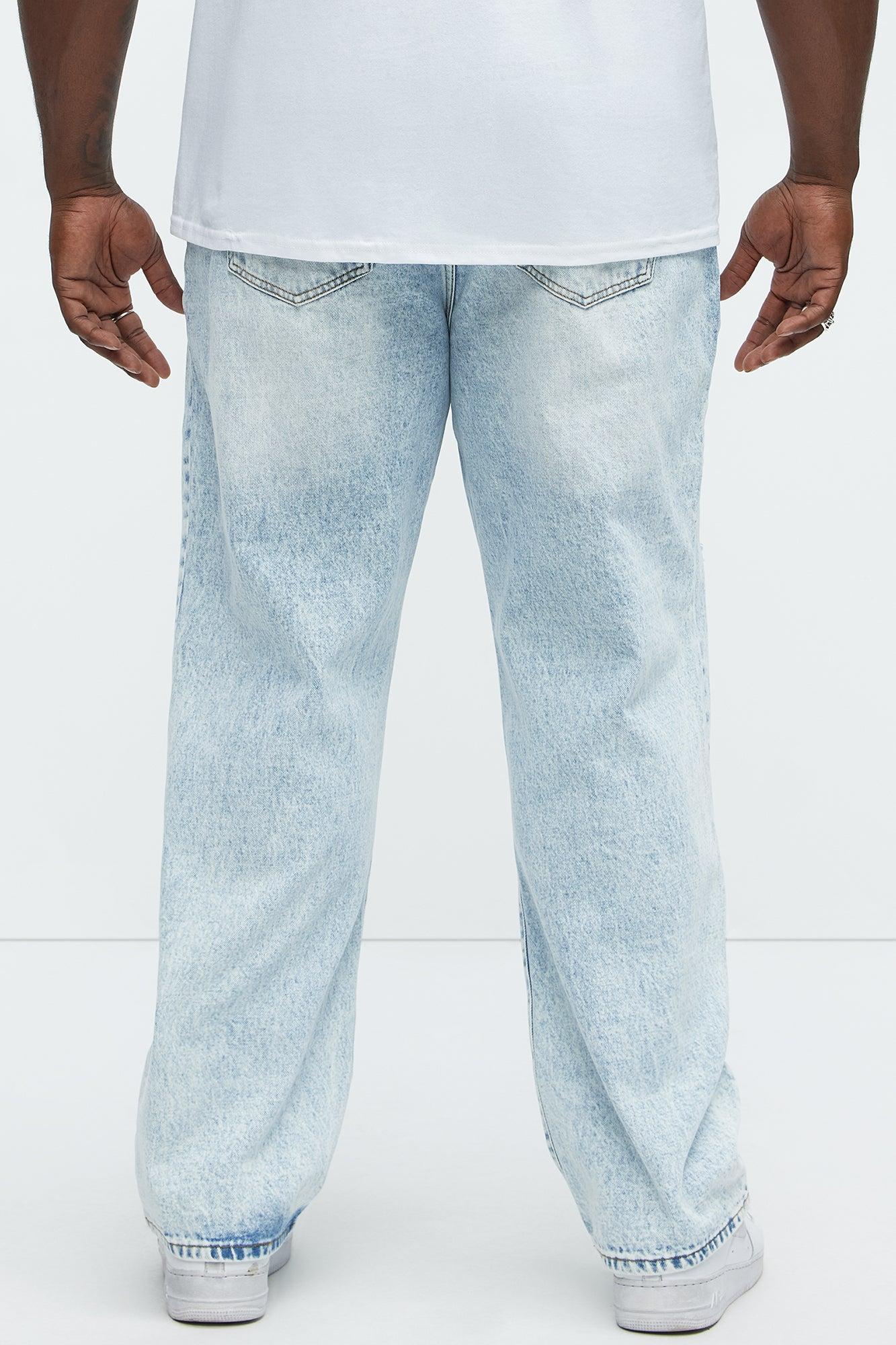 Sebastian Tapestry Destroyed Straight Jeans - Light Wash Product Image