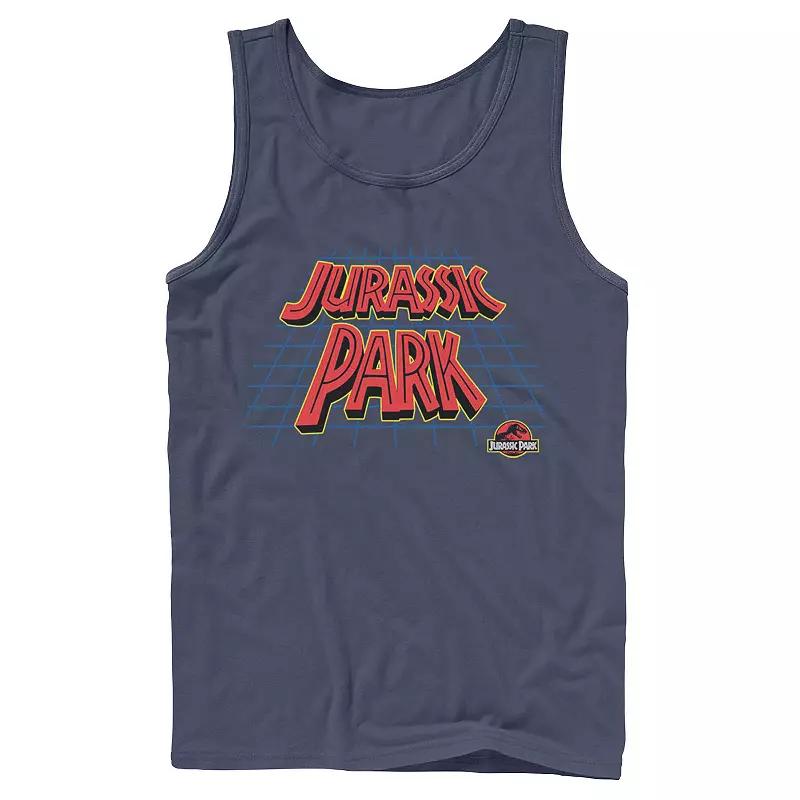 Men's Jurassic Park Neon Gradient Scene Tank Top,  Product Image