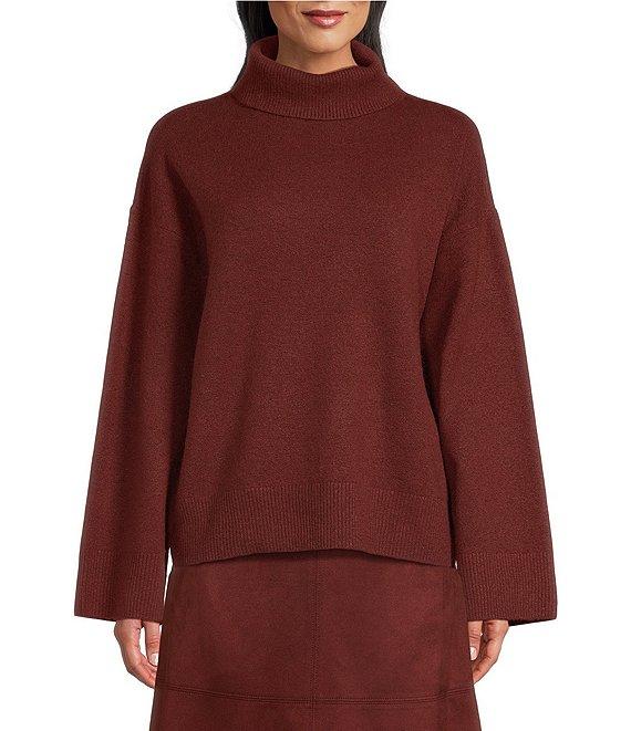 Preston & York Bethany Wool Blend Turtleneck Long Bell Sleeve Coordinating Sweater Product Image