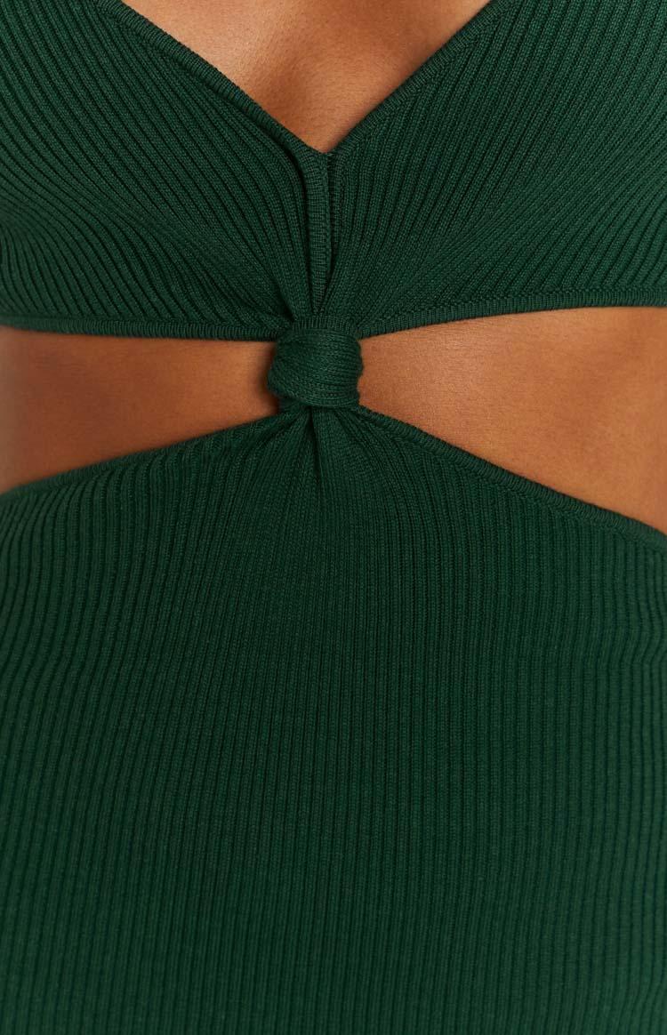 Taya Green Lace Up Maxi Knit Dress Product Image