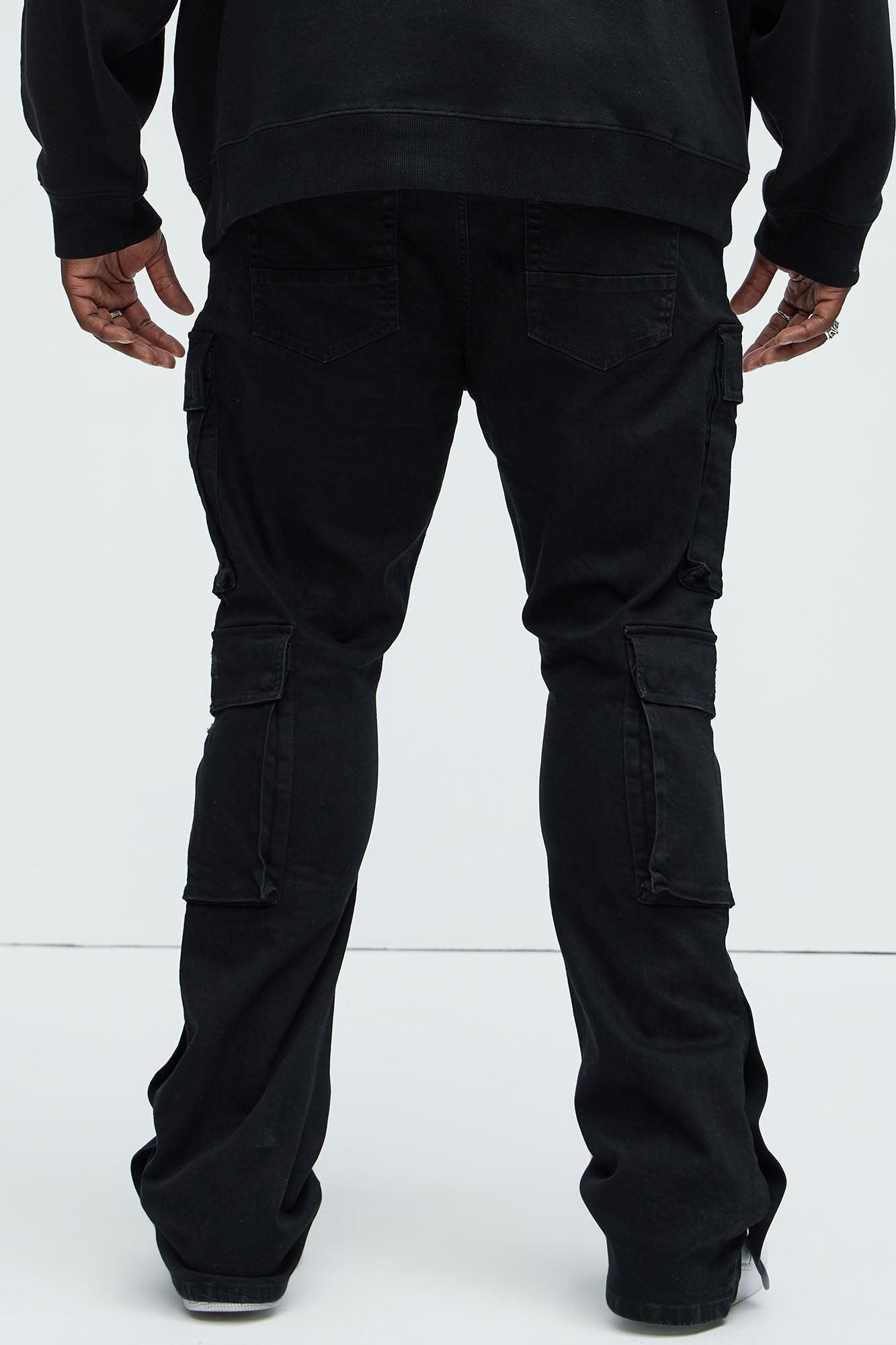 On The Set Stacked Skinny Snap Flare Jeans - Black Product Image