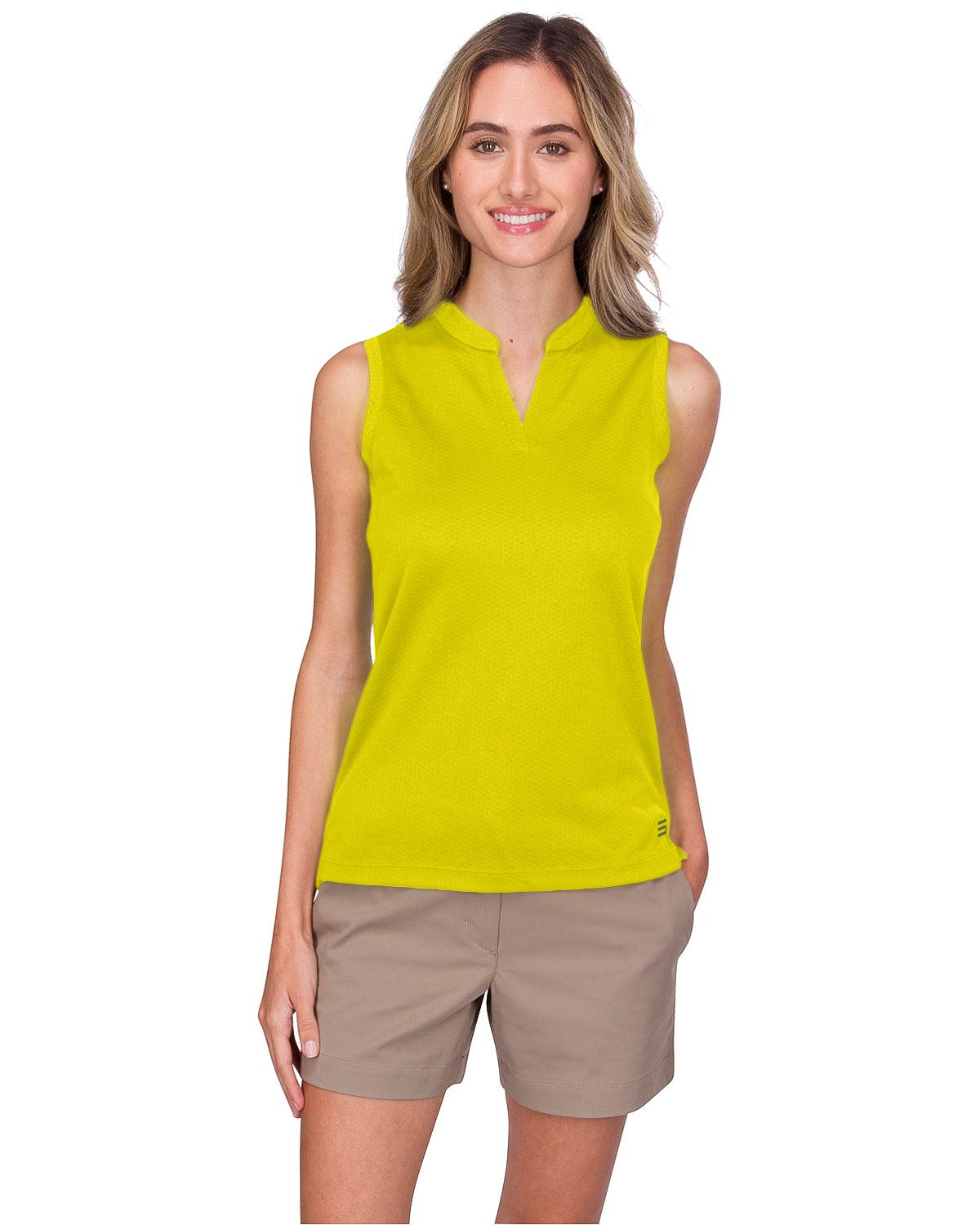 Three Sixty Six Women's Waffle-Textured Collarless Golf Polo Female Product Image
