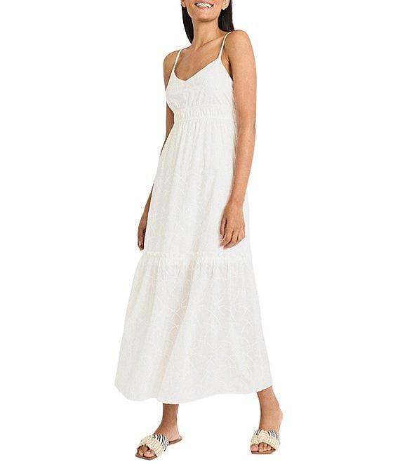 The Good Journey Sweetheart Neck Tiered Eyelet Maxi Dress Product Image