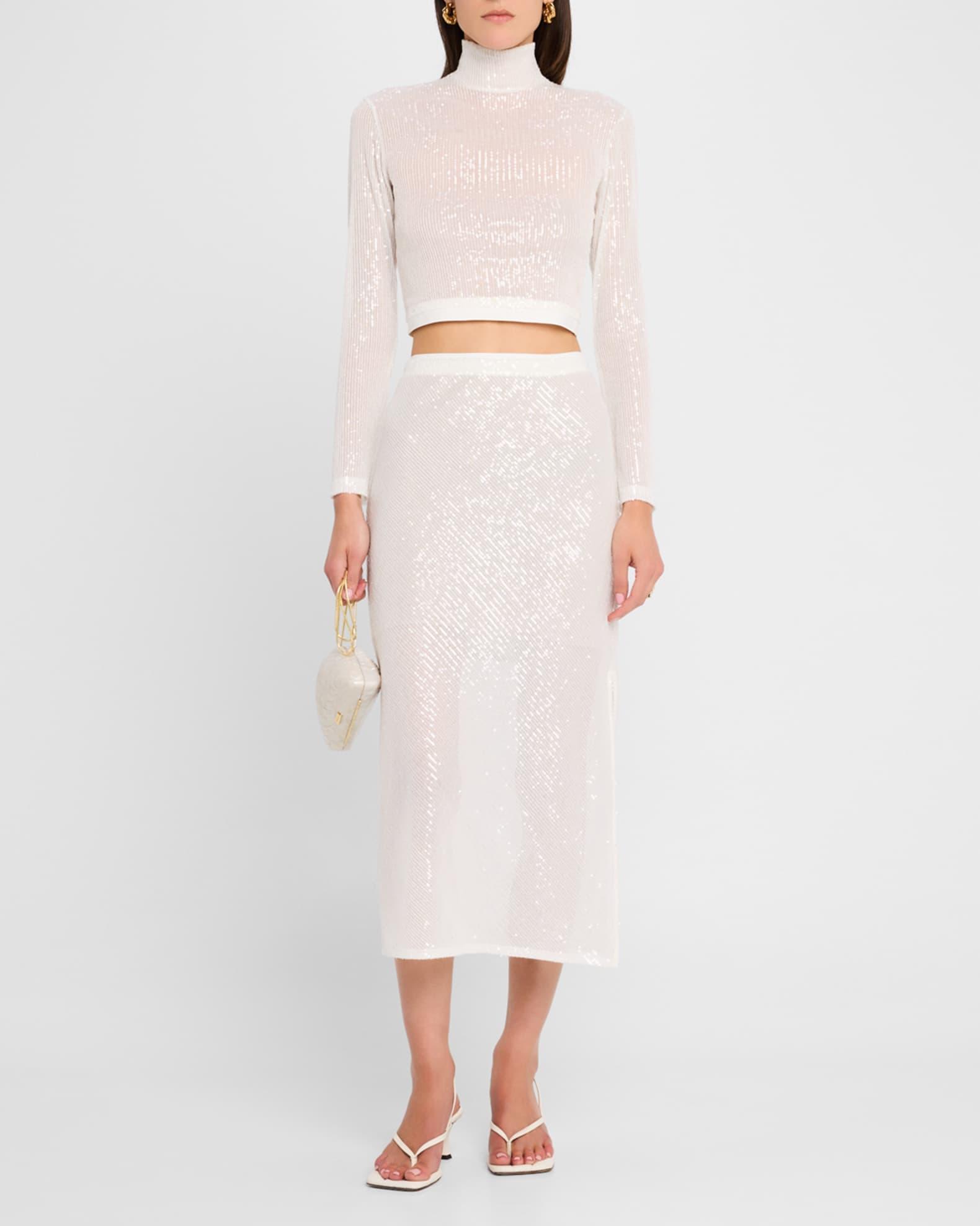 Sequined Bias-Cut Maxi Skirt Product Image