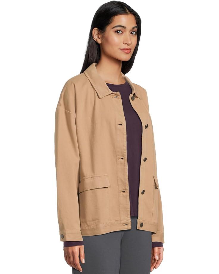 Cotton Tweed Classic Collar Zip Jacket Product Image