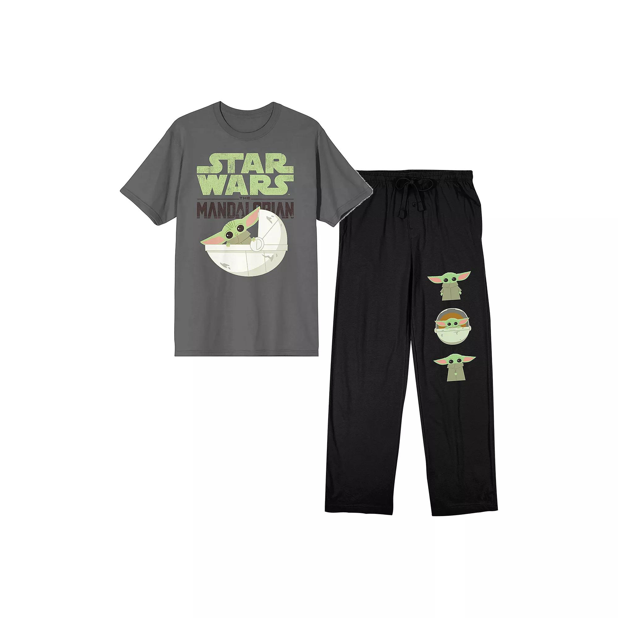 Men's The Mandalorian Grogu Pajama Top & Pajama Bottom Set,  Product Image