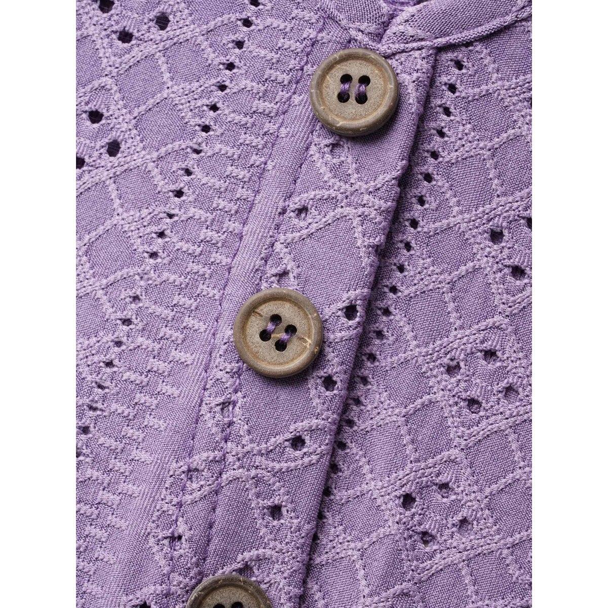 Plus Size Textured Button-Front Vest Women Mauve Casual Overlapping V-neck Everyday Tank Tops Camis BloomChic 30/6X Product Image