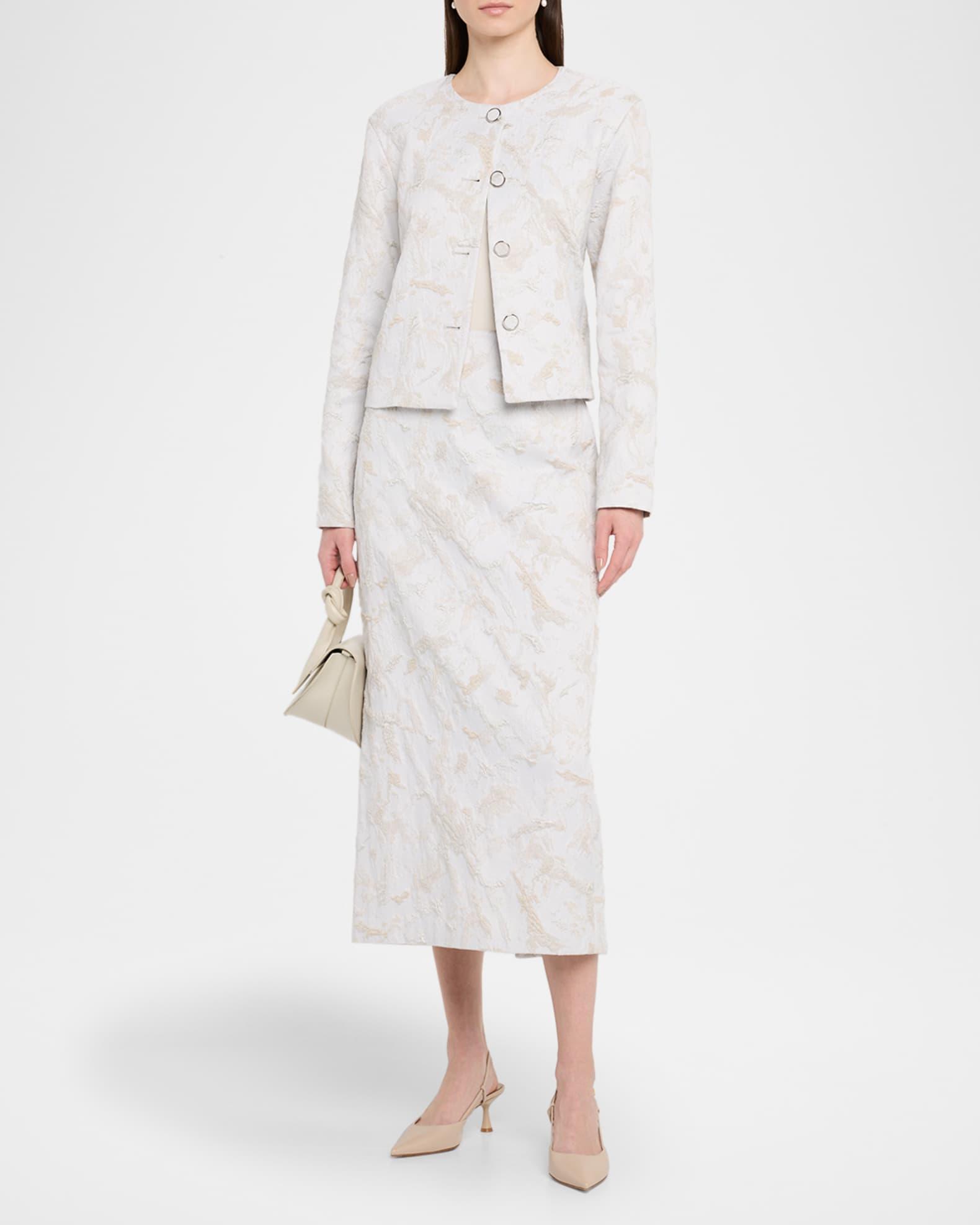 Straight Jacquard Midi Skirt Product Image