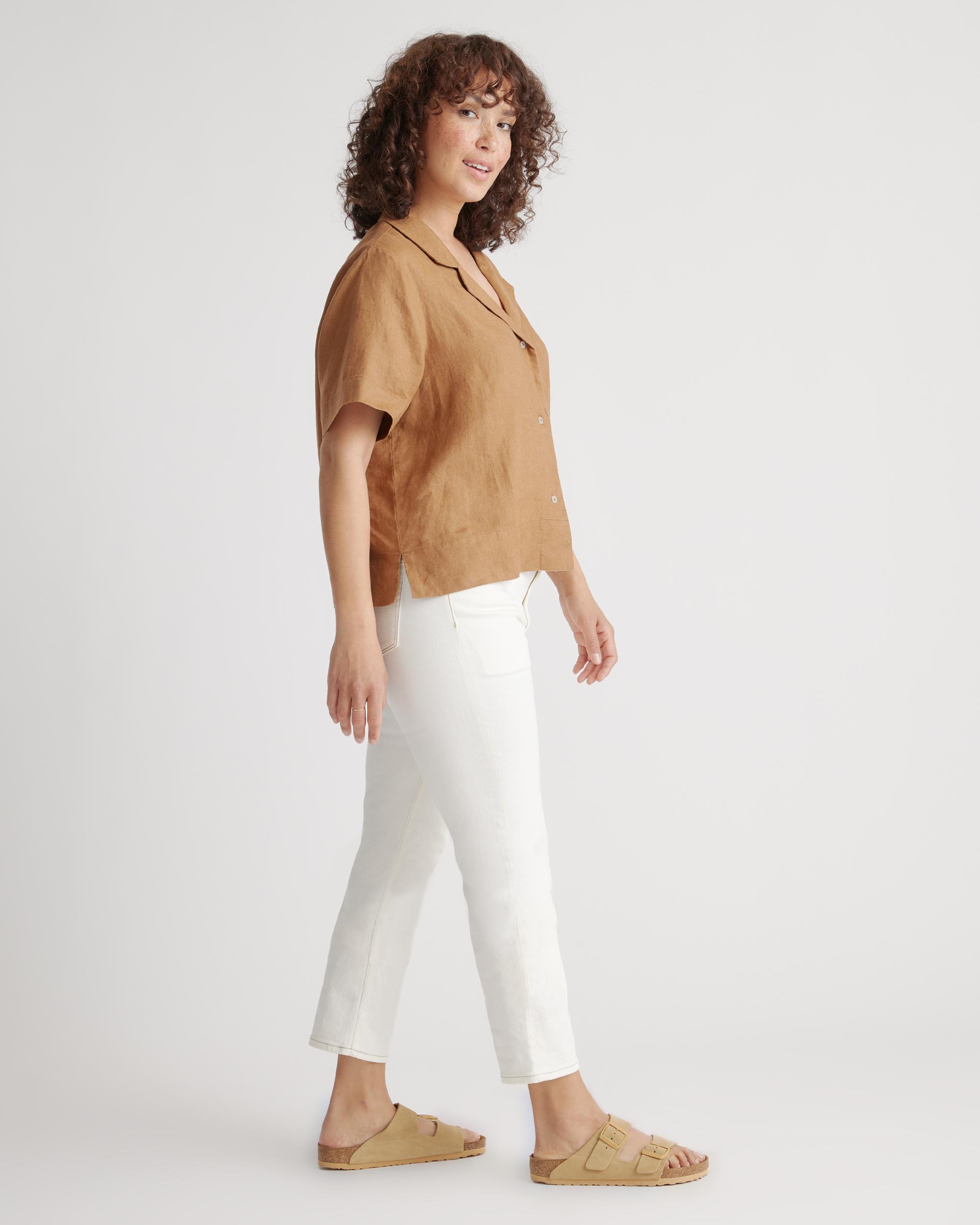 Quince | Women's 100% European Linen Short Sleeve Shirt Size XS Product Image