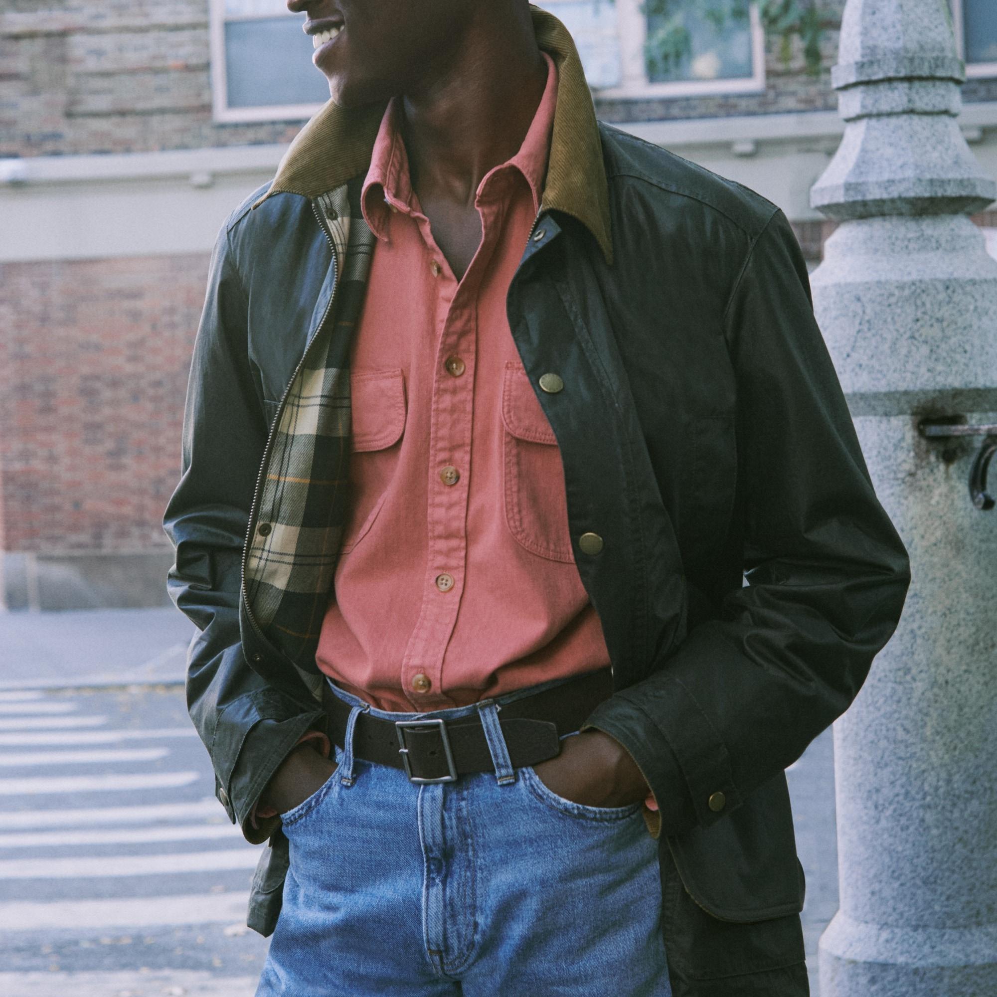 Barbour® X J.Crew Barn Jacket™ in waxed cotton Product Image