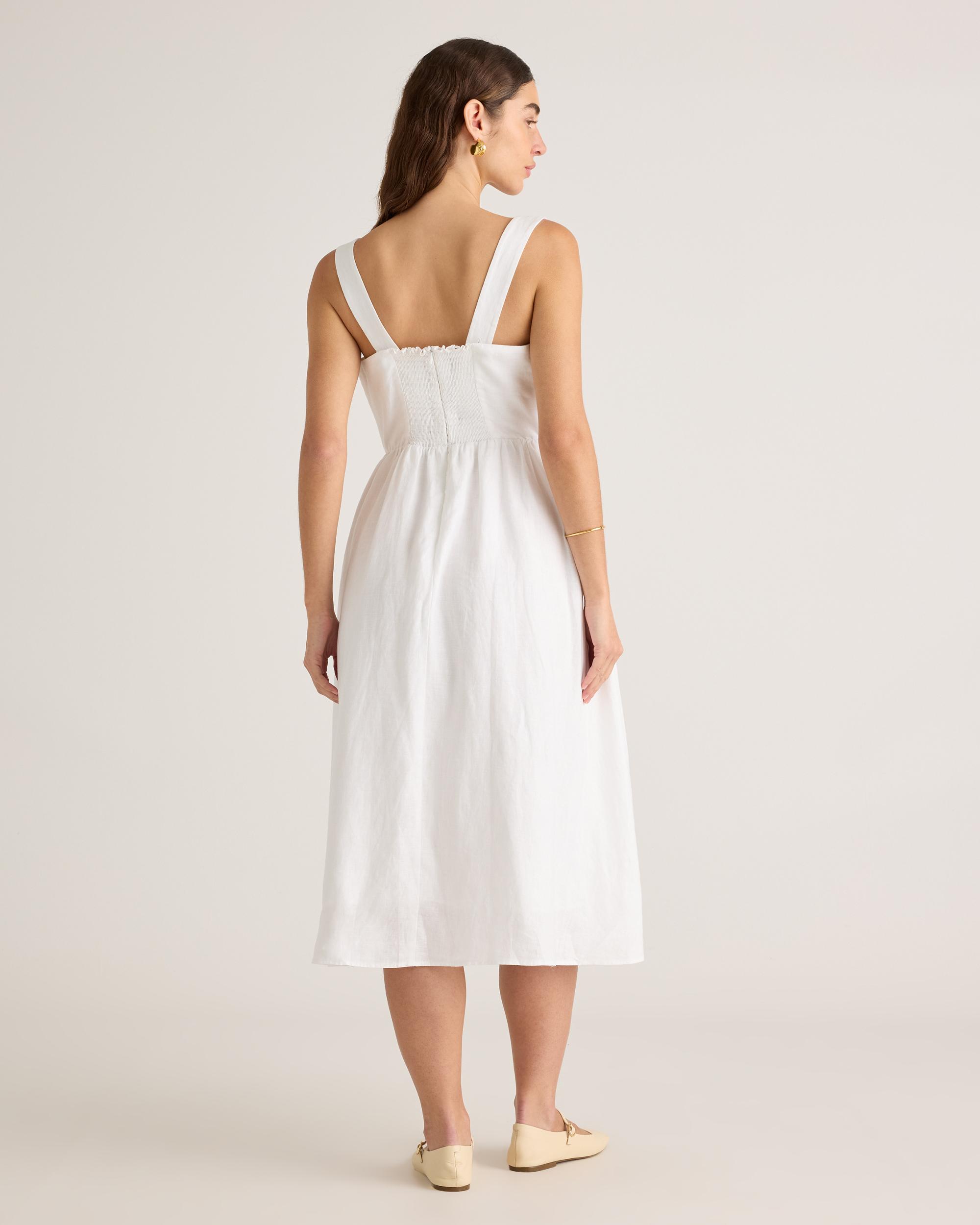 Quince | Women's 100% European Linen Fit & Flare Midi Dress Product Image