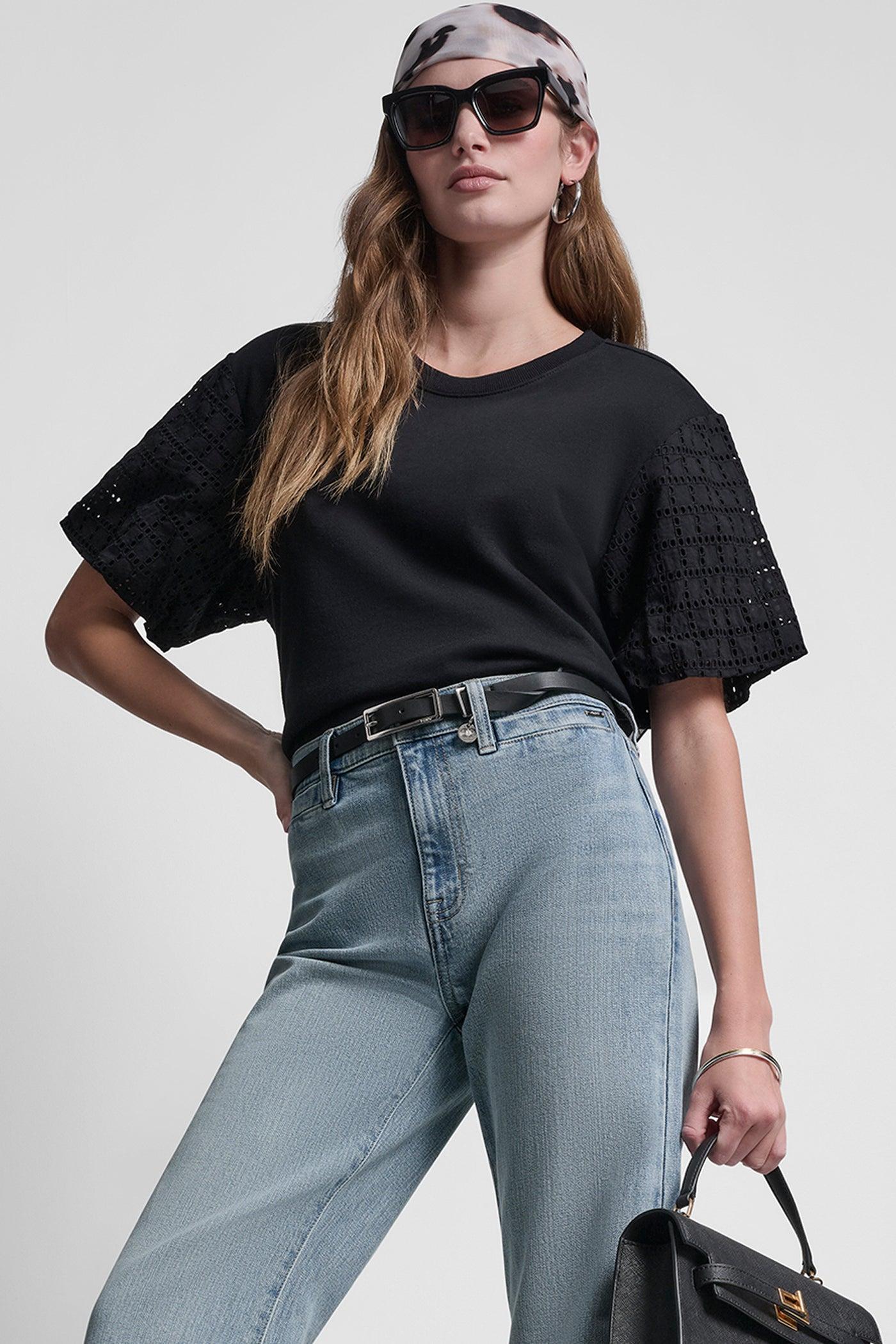 EYELET PUFF SLEEVE SHIRT Product Image
