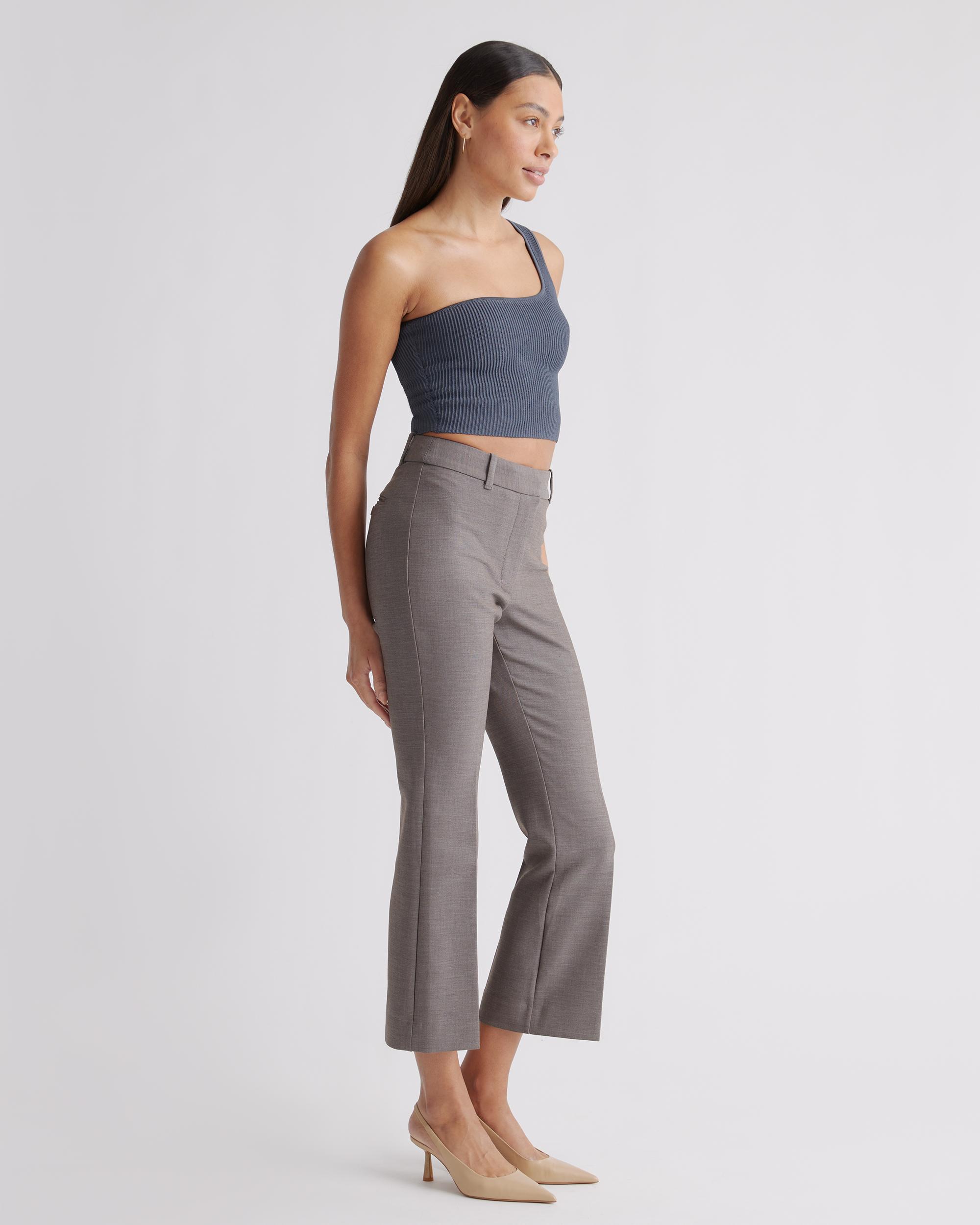 Quince | Women's Cropped One Shoulder Ribbed Knit Tank Top Size XL, Recycled nylon/polyester/spandex Product Image