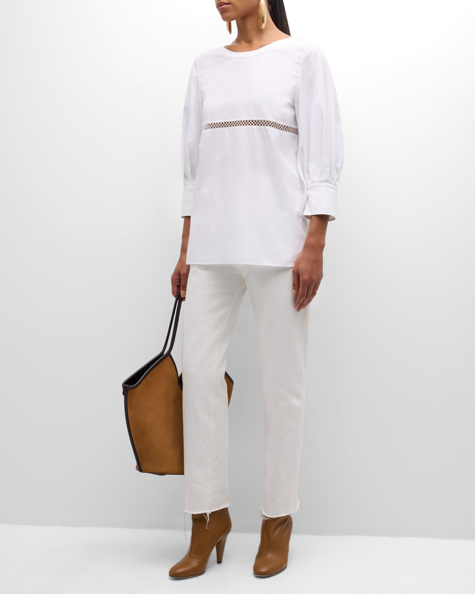 x High Summer Poplin Blouse with Netted Detailing Product Image