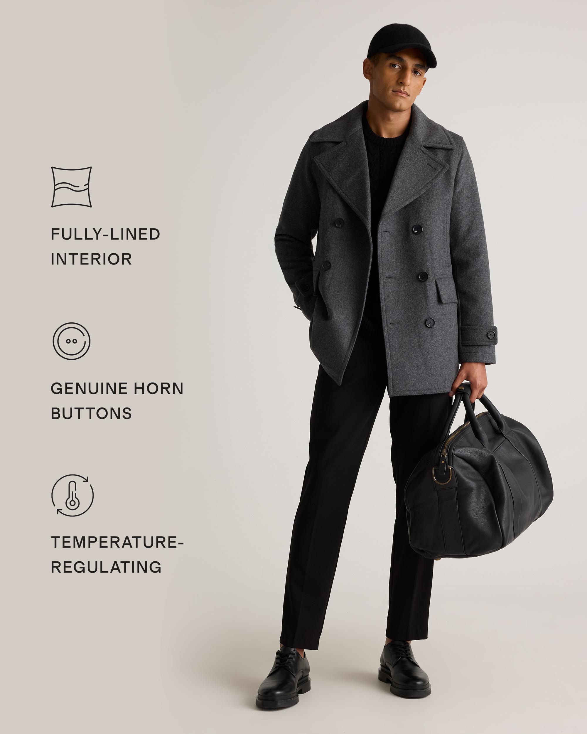 Quince | Men's Italian Wool Double-Breasted Officer Topcoat Wool/Nylon Product Image