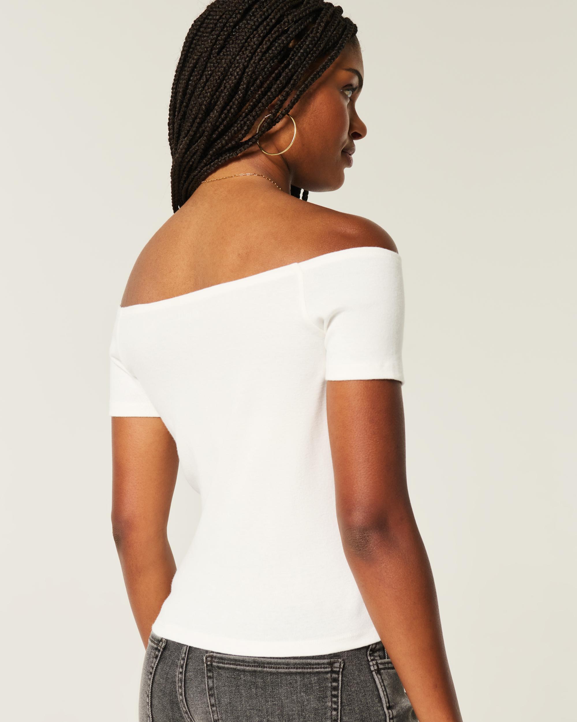 Off-the-Shoulder Cutesy Graphic Tee Product Image