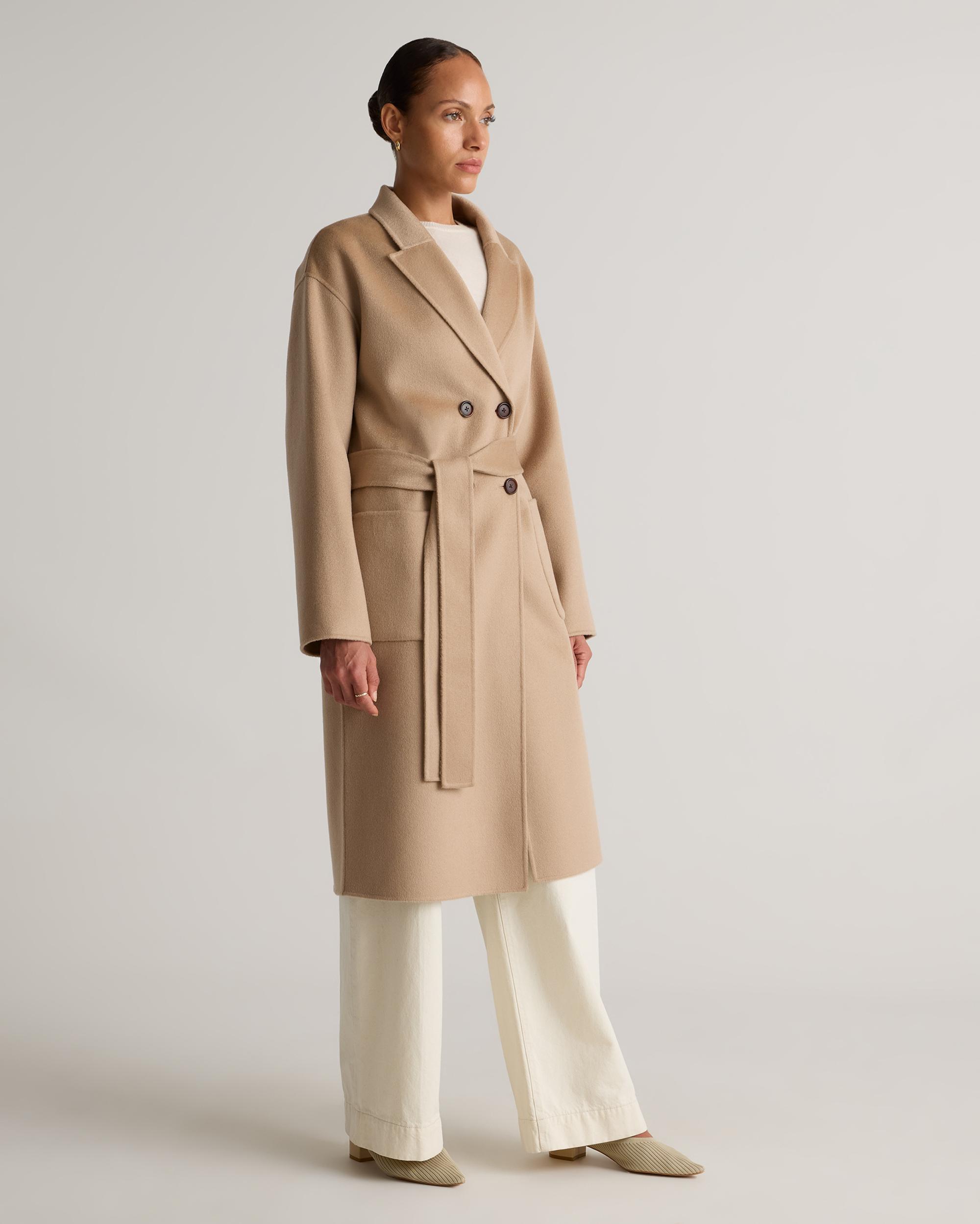 Quince | Women's 100% Mongolian Cashmere Double-Faced Double-Breasted Wrap Coat Size XS Product Image