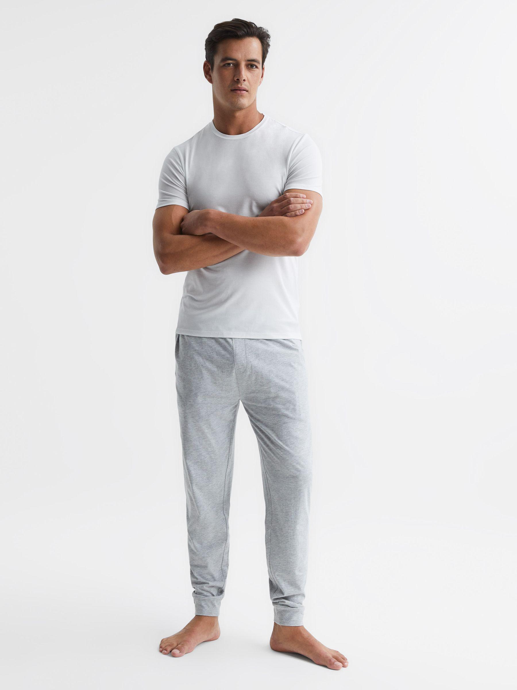 Crew Neck Mercerised Cotton Jersey T-Shirt in White Product Image